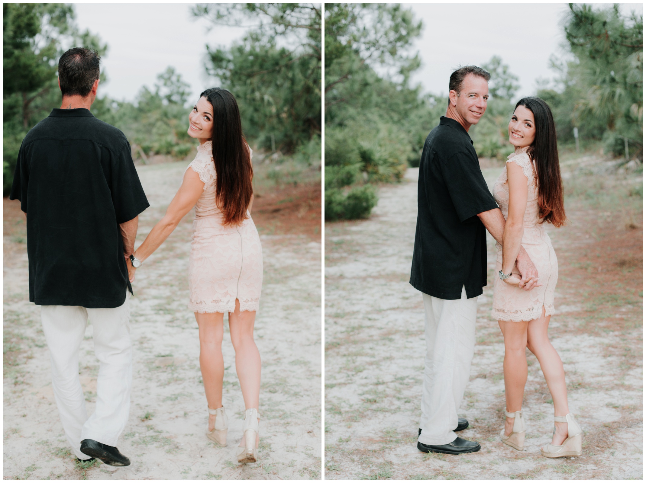 Walking side by side in this natural setting makes for beautiful south florida engagement photos.&nbsp;