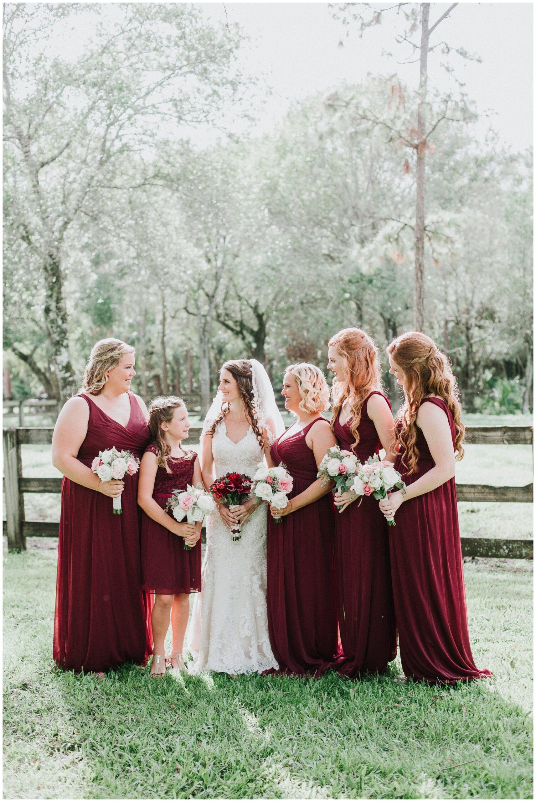 Even the burgundy bridesmaid's dresses were the perfect fall tones.&nbsp;