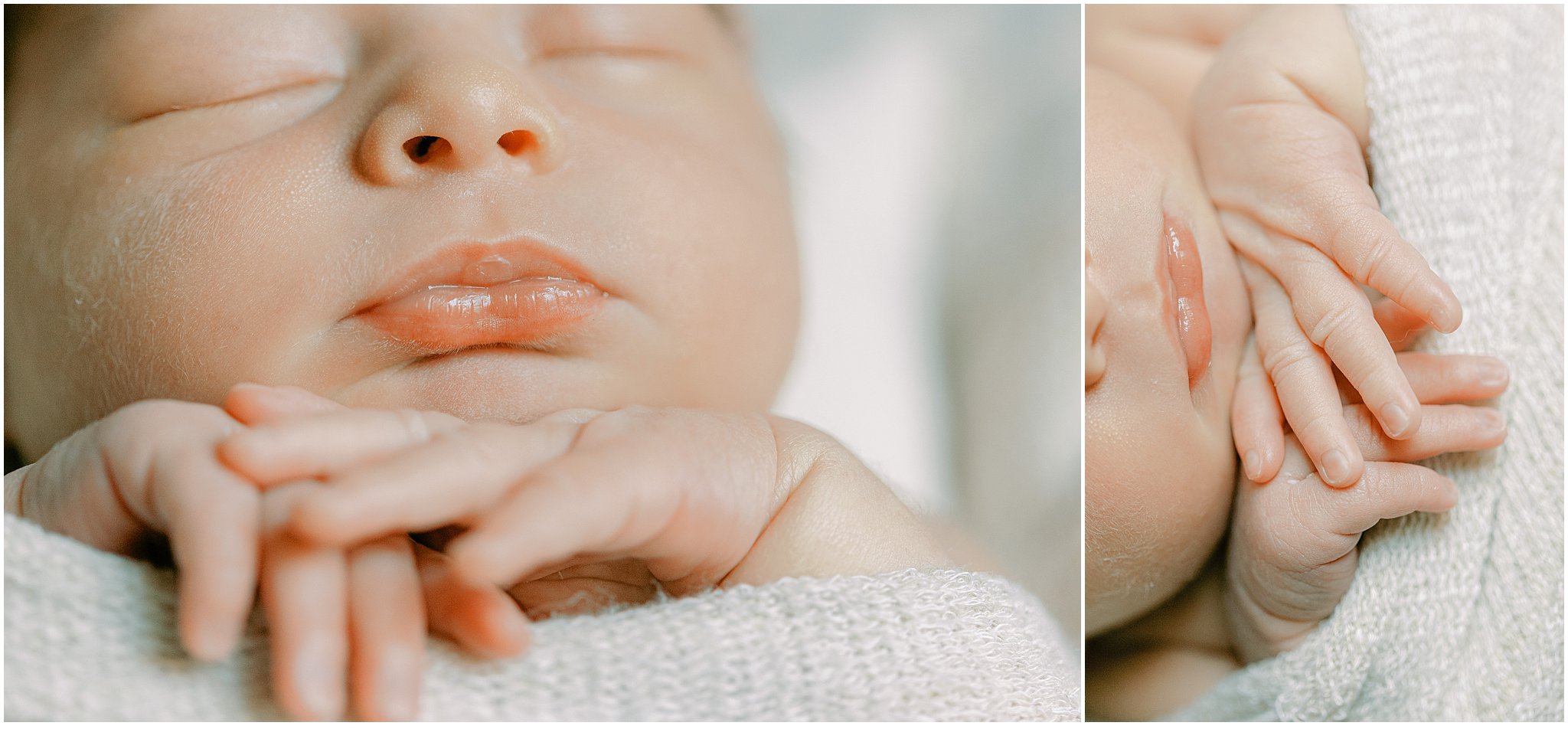 newborn fingers and lips